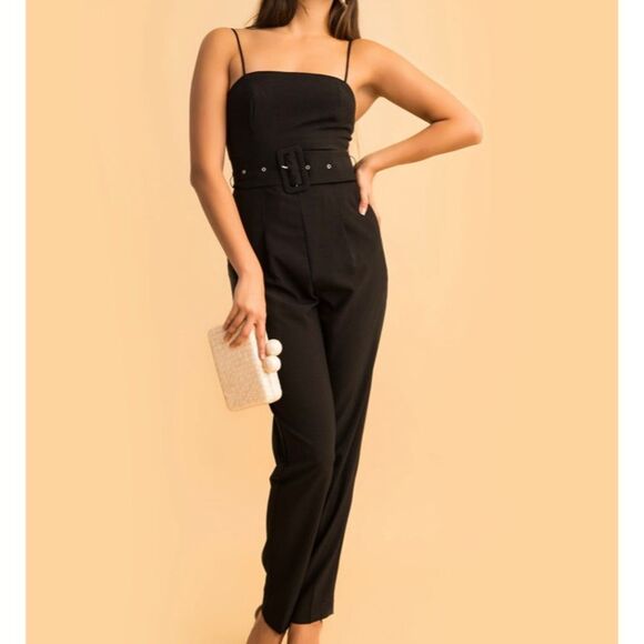C/meo‎ collective as long as belted black jumpsuit - Picture 1 of 6